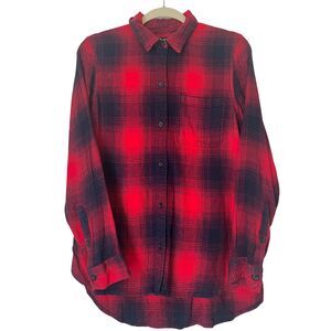Madewell Women's Shirt size M Plaid Flannel  Classic  Red and Black
